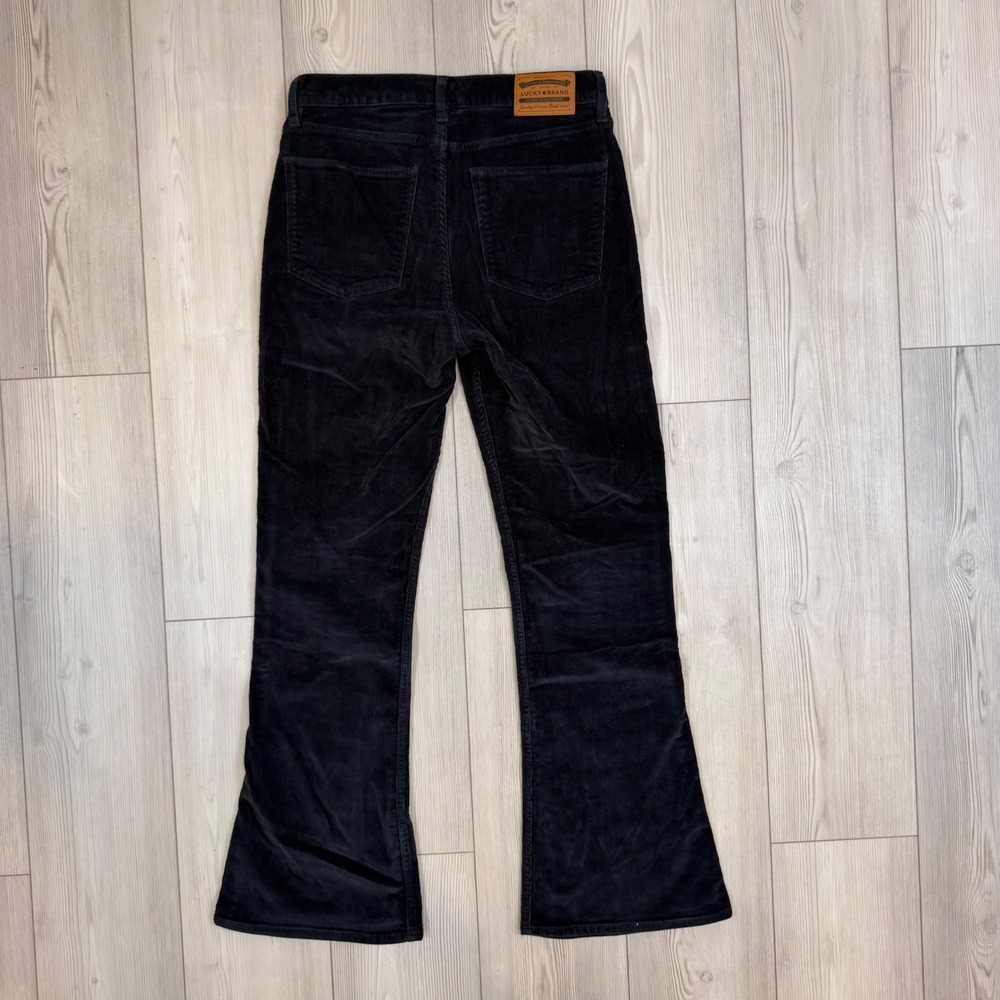 Lucky Brand Stevie High Rise Flare Black Corduroy Pants 10/30 7WP11208